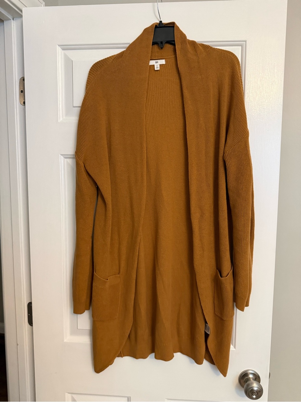 bp Open-Front Cardigan in Mustard Brown